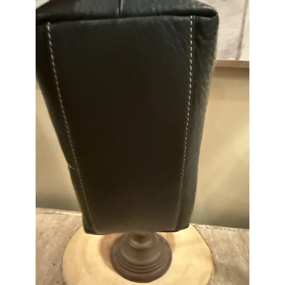 Dooney‎ & Bourke Dillen Double Pocket Black Pebbled Leather Hobo Bag & Wallet